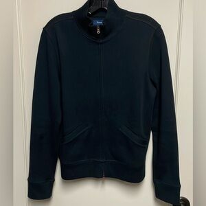 Faconnable Black Full Zip-Up Sweater Cotton